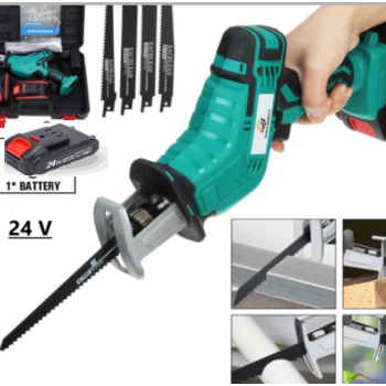 Fierăstrău Tip Sabie, Electric de Grădină fără fir, pentru Taiat Toaletat Gradina, Soricel cu 1 Acumulator