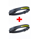 Set 2 Lanterne de cap cu Acumulator, Frontale, Unghi larg de iluminare, Led Puternic si Senzor Miscare Set 2 Lanterne de cap cu Acumulator, Frontale, Unghi larg de iluminare, Led Puternic si Senzor Miscare
