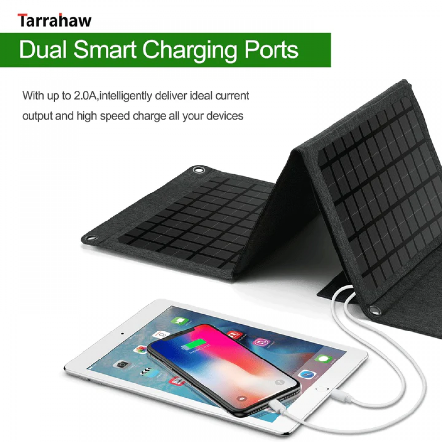 Panou Solar Portabil Pliabil cu Functie de Power Bank Tip Geanta 