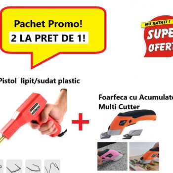 Pachet Promo, 2 La pret de 1! Pistol Profesional Pentru lipit/sudat plastic + Foarfeca cu Acumulator, Multi Cutter Pachet Promo, 2 La pret de 1! Pistol Profesional Pentru lipit/sudat plastic + Foarfeca cu Acumulator, Multi Cutter