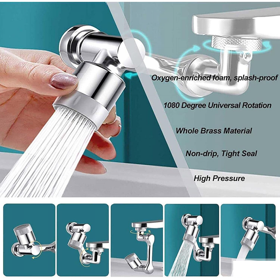 Prelungitor Flexibil Faucet Splash, Universal Pentru Robinet, Cap Rotativ, ideal in Bucatarie, 0100ZD Prelungitor Flexibil Faucet Splash, Universal Pentru Robinet, Cap Rotativ, ideal in Bucatarie, 0100ZD