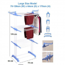 Uscator vertical 175 CM pentru rufe Si Suport Haine pliabil, 3 niveluri 0600 Uscator vertical 175 CM pentru rufe Si Suport Haine pliabil, 3 niveluri 0600