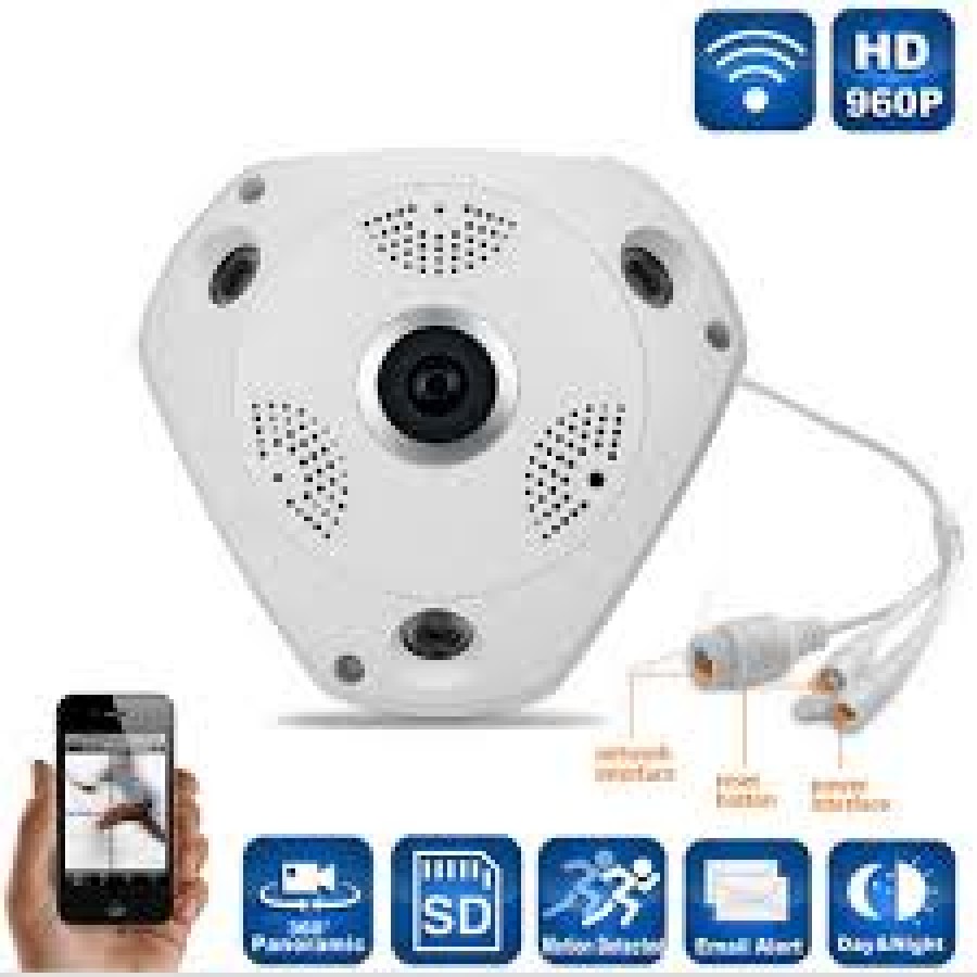 VR CAM 360° Panoramic Wireless IP Camera Audio Video Wifi 3 Megapixel HD 10 m/30 ft Night Vision CCTV Home Security Surveillance Cameras System - Camere de supraveghere -wowreduceri.ro VR CAM 360° Panoramic Wireless IP Camera Audio Video Wifi 3 Megapixel HD 10 m/30 ft Night Vision CCTV Home Security Surveillance Cameras System - Camere de supraveghere - wowreduceri.ro