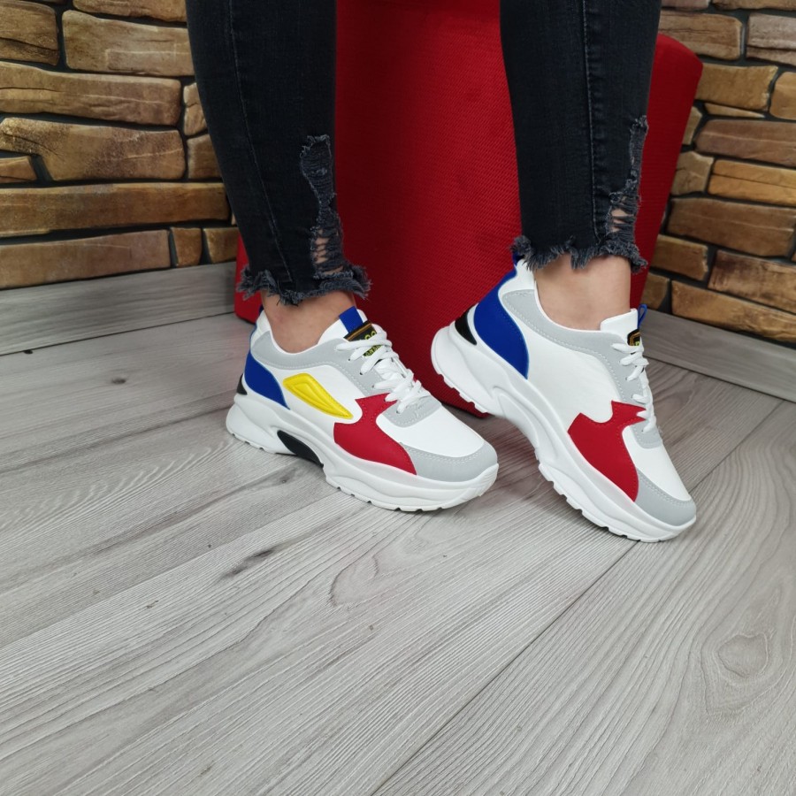 Pantofi Sport  YF120-1 WHITE/BLUE/RED R2/9/5 - Incaltaminte Sport - wowreduceri.ro