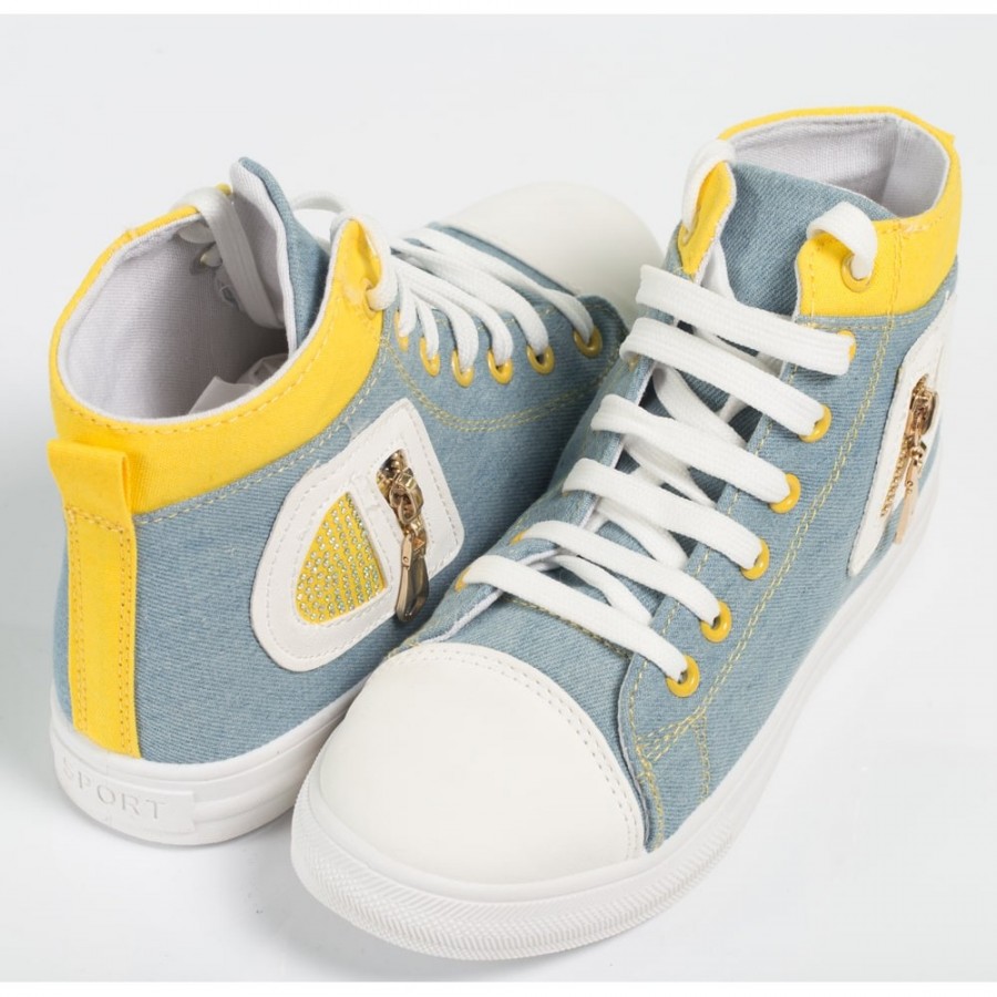 Ghete Sport  852 LIGHT BLUE/YELLOW R1/11/2 - Ghete Sport - wowreduceri.ro