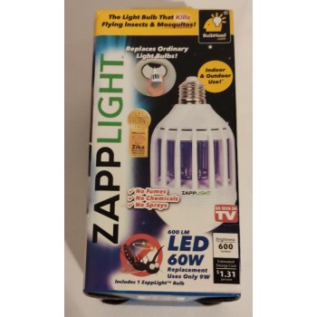 LICHIDARE STOC :Bec LED antiinsecte cu lampa UV 9W,  Zapp Light