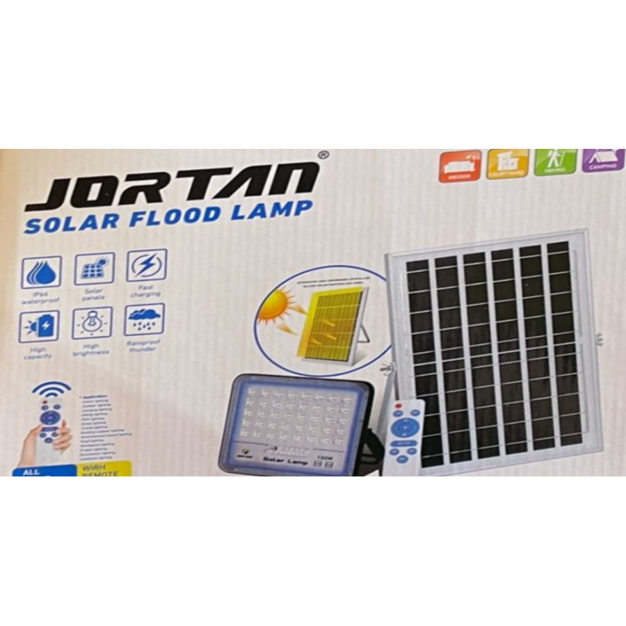 Proiector LED si panou fotovoltaic, 600 W, Jortan, cu incarcare solara, alb cu telecomanda. cod 02000 - Lampi solare -wowreduceri.ro Proiector LED si panou fotovoltaic, 600 W, Jortan, cu incarcare solara, alb cu telecomanda. cod 02000 ( Lampi solare )