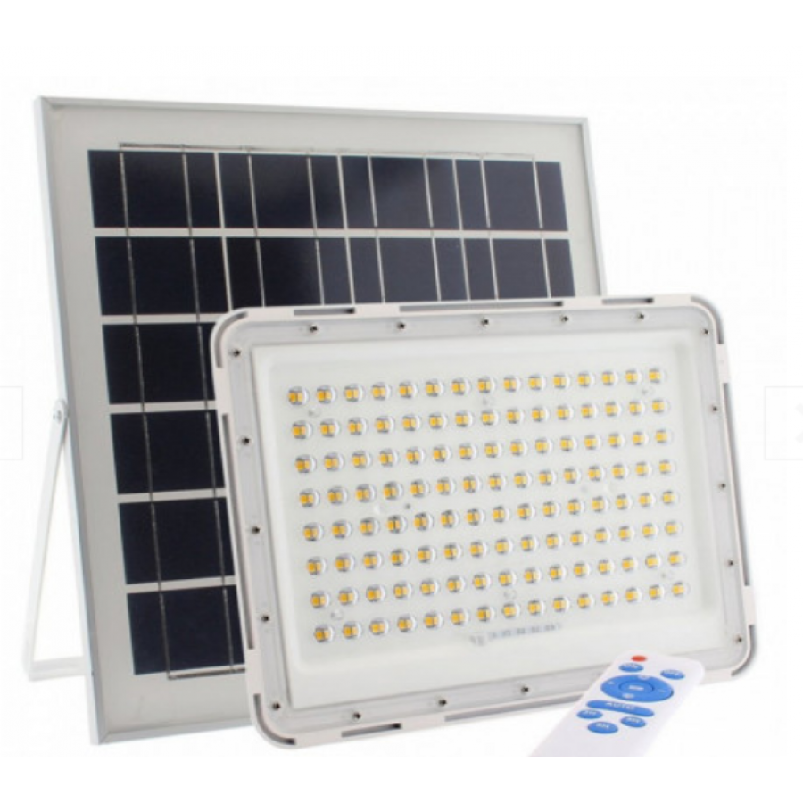Proiector LED si panou fotovoltaic, 600 W, Jortan, cu incarcare solara, alb cu telecomanda. cod 02000 - Lampi solare -wowreduceri.ro Proiector LED si panou fotovoltaic, 600 W, Jortan, cu incarcare solara, alb cu telecomanda. cod 02000 ( Lampi solare )
