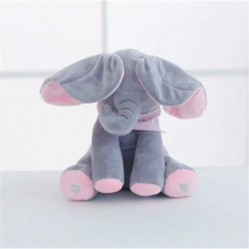 Jucarie Interactiva Elefant Peek A Boo Gri - Roz, cod  0350 Jucarie Interactiva Elefant Peek A Boo Gri - Roz, cod  0350