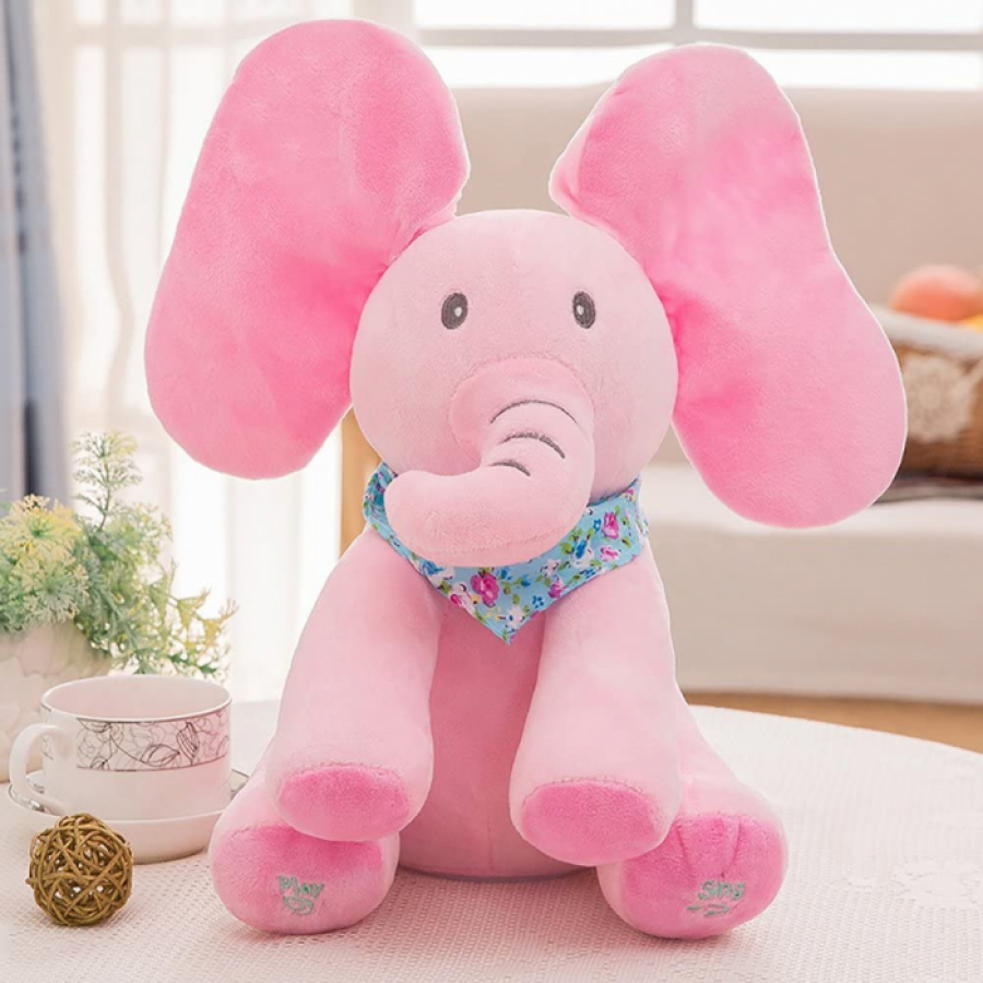 Jucarie Interactiva Elefant Peek A Boo Complet Roz, cod  0350 ( Jucarii )