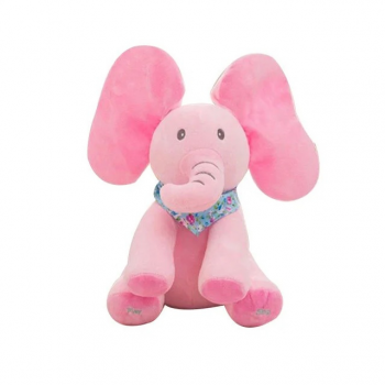 Jucarie Interactiva Elefant Peek A Boo Complet Roz, cod  0350 Jucarie Interactiva Elefant Peek A Boo Complet Roz, cod  0350
