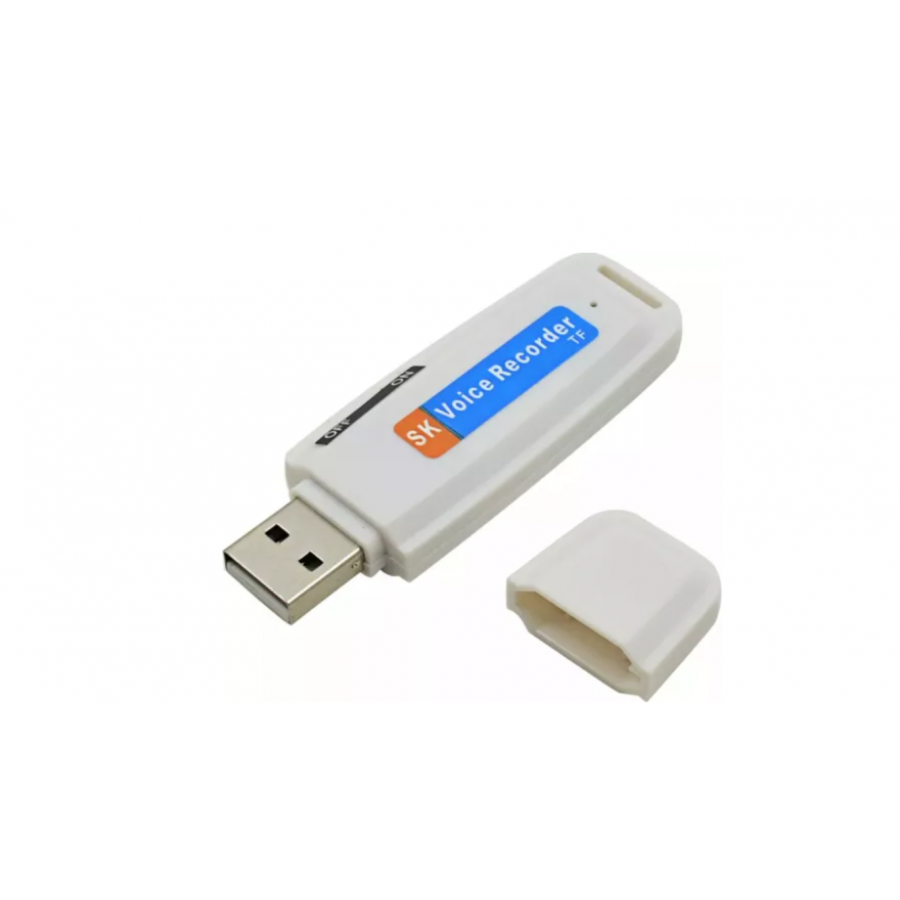 Stick USB Reportofon pentru Inregistrare audio, Alb, cod 01500 ( Jucarii )
