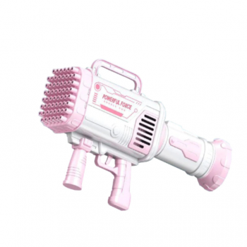 Pistol de facut baloane, tip Bazooka, cu baterii, 60 de Orificii, design compact, Roz, cod 0250 Pistol de facut baloane, tip Bazooka, cu baterii, 60 de Orificii, design compact, Roz, cod 0250