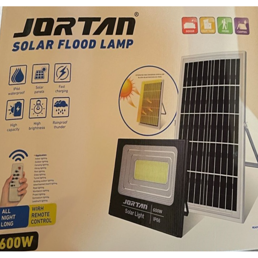Proiector Led cu Panou Solar si Telecomanda Jortan 600W, cod 02007 - Iluminat -wowreduceri.ro Proiector Led cu Panou Solar si Telecomanda Jortan 600W, cod 02007 ( Iluminat )