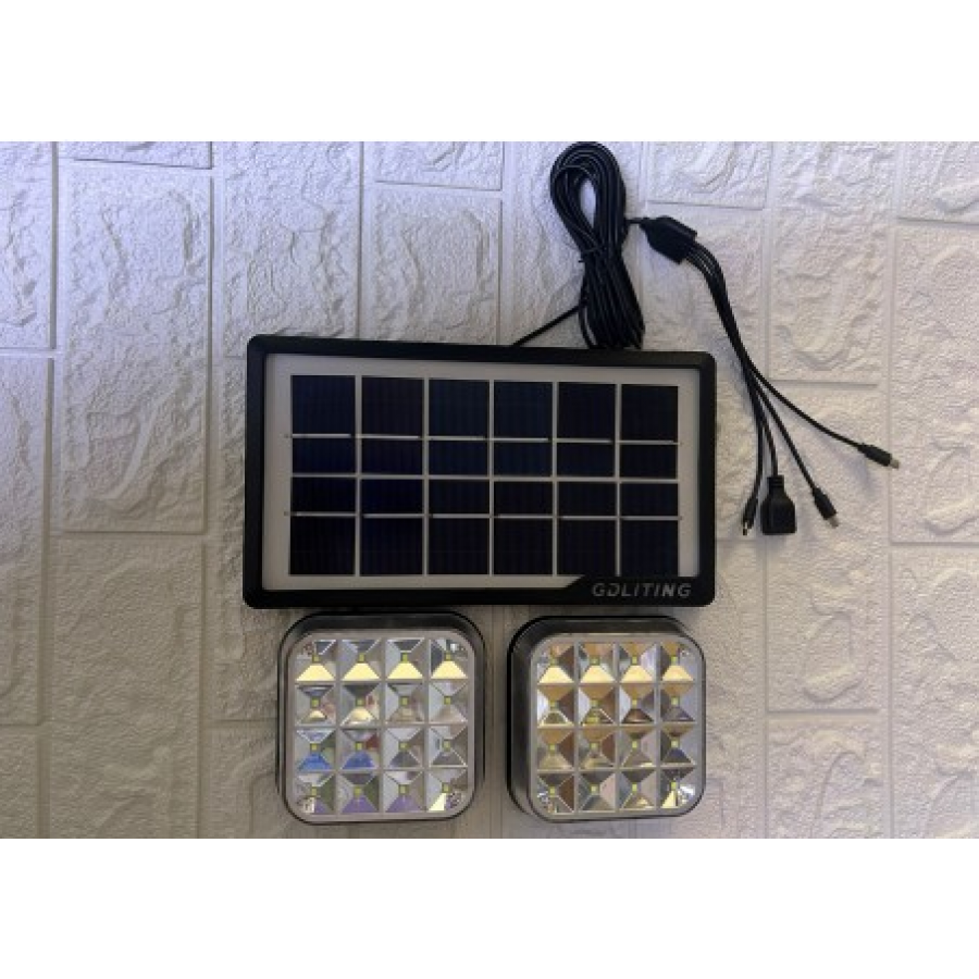 Kit Lanterna cu panou solar,  2 proiectoare LED, GDLITE, GD-30 ( Lampi solare )