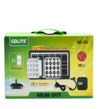 Kit Lanterna cu panou solar,  2 proiectoare LED, GDLITE, GD-30 Kit Lanterna cu panou solar,  2 proiectoare LED, GDLITE, GD-30