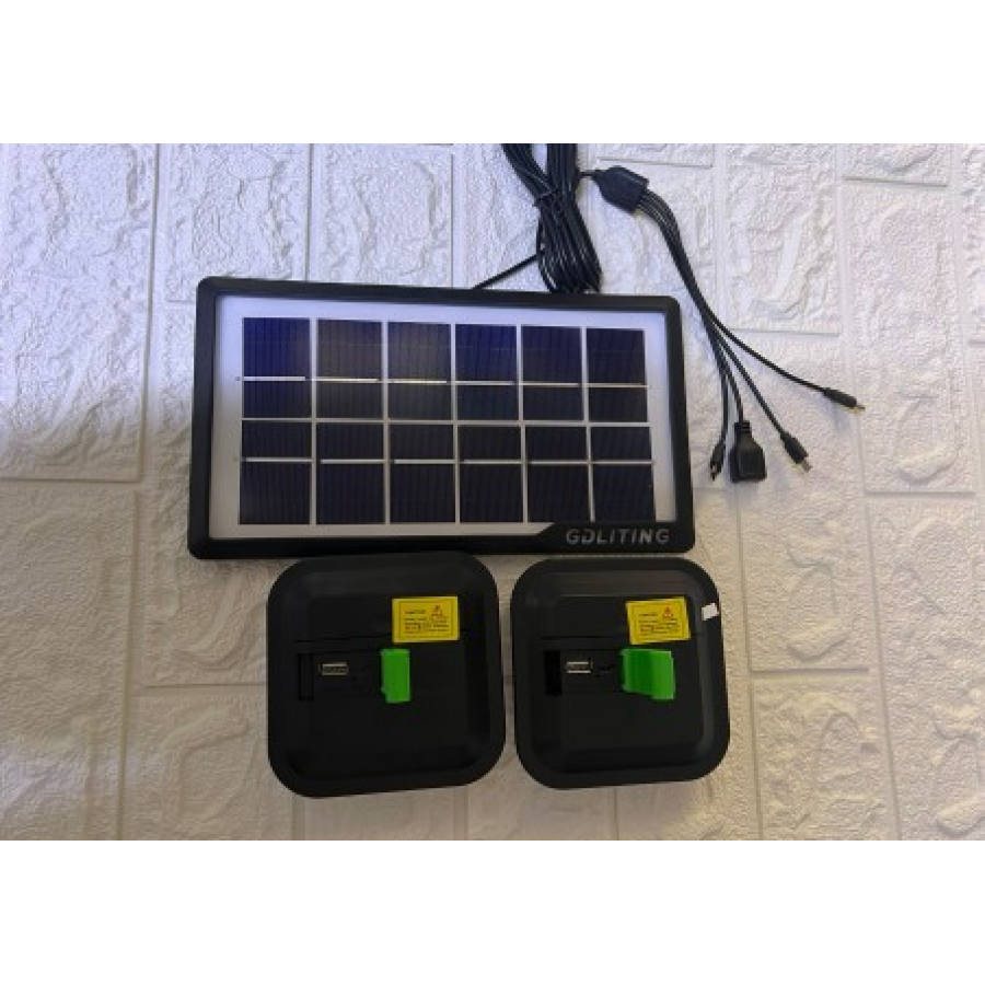 Kit Lanterna cu panou solar,  2 proiectoare LED, GDLITE, GD-30 ( Lampi solare )