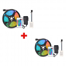 Promotie cu 2 Benzi LED RGB Multicolor, 5 metri lungime, cu Telecomanda, Multiple Programe Iluminare Promotie cu 2 Benzi LED RGB Multicolor, 5 metri lungime, cu Telecomanda, Multiple Programe Iluminare