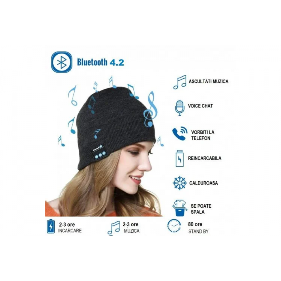 Caciula Muzicala, Fes Unisex cu Functie Bluetooth si Casti Incorporate - Ceasuri -wowreduceri.ro Caciula Muzicala, Fes Unisex cu Functie Bluetooth si Casti Incorporate ( Ceasuri )