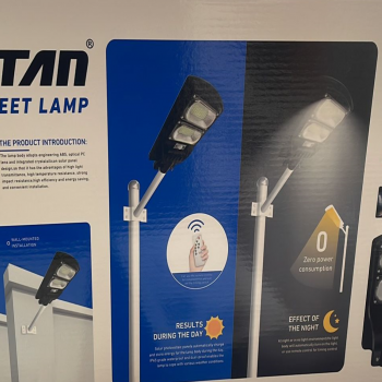 Lampa stradala Jortan 100W, cu telecomanda si suport prindere