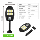 Lampa solara de perete, 48 COB, CL181-4 Leduri si senzor miscare ( Lampi solare )