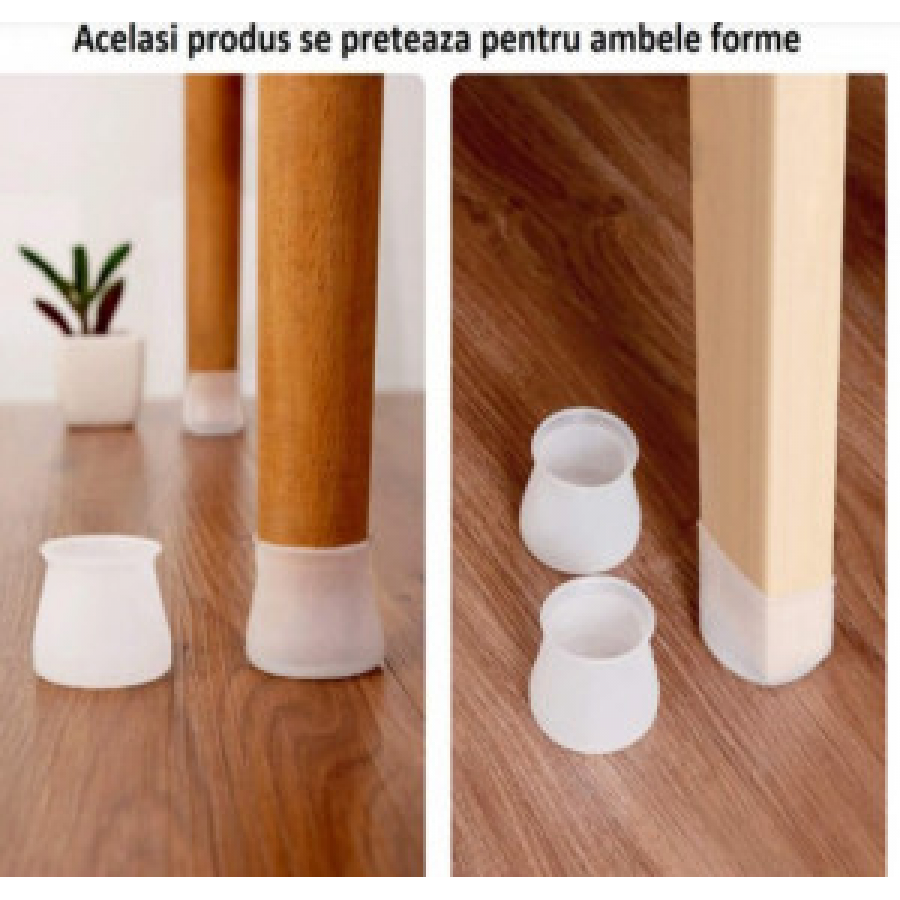 Set 16 protectii picioare scaun, universale din silicon, alb-transparent - Casa si gradina -wowreduceri.ro Set 16 protectii picioare scaun, universale din silicon, alb-transparent ( Casa si gradina )