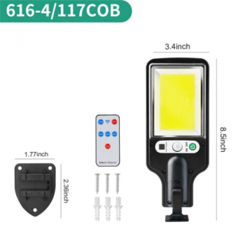 Set 5 x Lampi Solare de Perete cu 117 LED-uri COB, 3 Moduri de Functionare, Telecomanda, Senzor de Miscare si Lumina