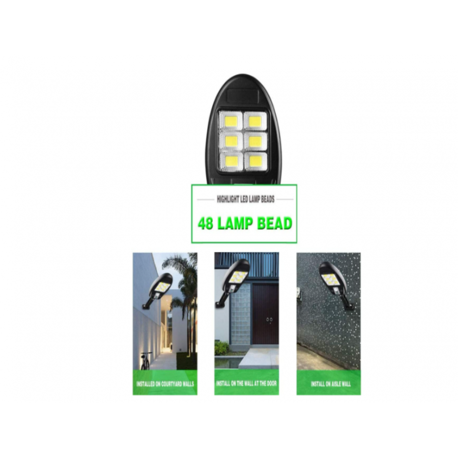 Lampa solara de perete, 48 COB, CL181- 6 Leduri si senzor miscare ( Lampi solare )