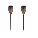 Set 2 x Lampa Solară pentru curte sau grădina cu efect real de Flacăra Torță 51.5 Cm COD 0100W ( Lampi solare )