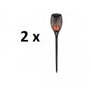 Set 2 x Lampa Solară pentru curte sau grădina cu efect real de Flacăra Torță 51.5 Cm COD 0100W ( Lampi solare )