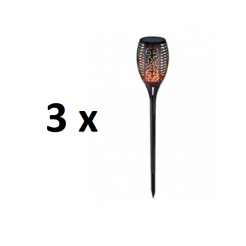 Set 3 x Lampa Solară pentru curte sau grădina cu efect real de Flacăra Torță 51.5 Cm COD 0100W Set 3 x Lampa Solară pentru curte sau grădina cu efect real de Flacăra Torță 51.5 Cm COD 0100W
