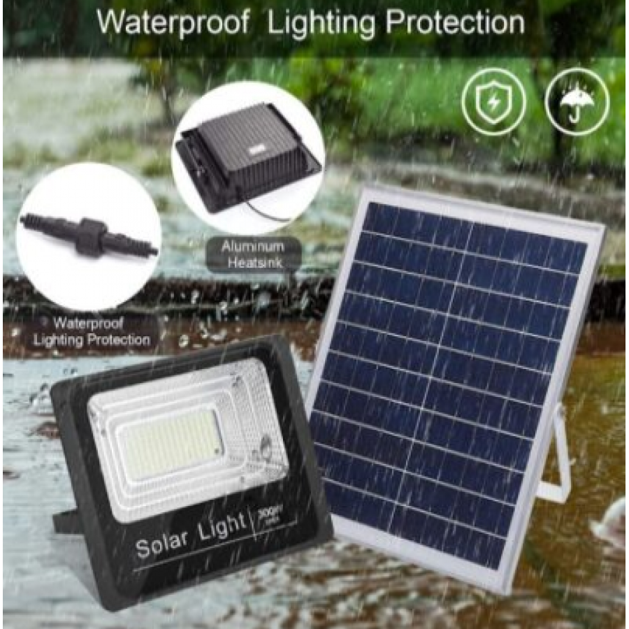 Proiector Led cu Panou Solar si Telecomanda 300W ( Iluminat )