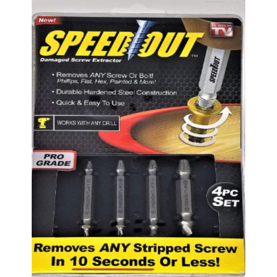 Set 4 extractoare pentru suruburi Speed Out - Truse scule si unelte -wowreduceri.ro Set 4 extractoare pentru suruburi Speed Out ( Truse scule si unelte )