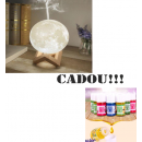 Lampa  de Veghe cu  Difuzor Aromaterapie in Forma de Luna, Umidificator, plus 12 Uleiuri Aromaterapie CADOU