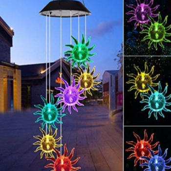 Lampa Solara  Clopotei Vant, Model Soare, Multicolori  ABS, IP64 Lampa Solara  Clopotei Vant, Model Soare, Multicolori  ABS, IP64