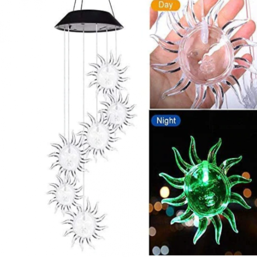 Lampa Solara Clopotei Vant, Model Soare, Multicolori ABS, IP64 Lampa Solara Clopotei Vant, Model Soare, Multicolori ABS, IP64