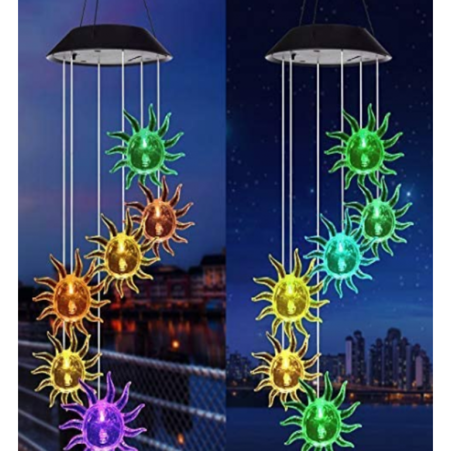 Lampa Solara Clopotei Vant, Model Soare, Multicolori ABS, IP64 Lampa Solara Clopotei Vant, Model Soare, Multicolori ABS, IP64