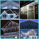 Promotie 2 Buc x Instalatie LED Alba, tip Perdea Luminoasa cu Franjuri Inegali, 12m lungime, 60 cm Inaltime, Cod Alb WoW Promotie 2 Buc x Instalatie LED Alba, tip Perdea Luminoasa cu Franjuri Inegali, 12m lungime, 60 cm Inaltime, Cod Alb WoW