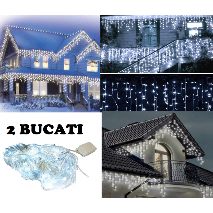 Promotie 2 Buc x Instalatie LED Alba, tip Perdea Luminoasa cu Franjuri Inegali, 12m lungime, 60 cm Inaltime, Cod Alb WoW Promotie 2 Buc x Instalatie LED Alba, tip Perdea Luminoasa cu Franjuri Inegali, 12m lungime, 60 cm Inaltime, Cod Alb WoW