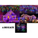 Promotie 2 Buc x Instalatie LED Multicolora, tip Perdea Luminoasa cu Franjuri Inegali, 12m lungime, 60 cm Inaltime, Cod  2Color WoW Promotie 2 Buc x Instalatie LED Multicolora, tip Perdea Luminoasa cu Franjuri Inegali, 12m lungime, 60 cm Inaltime, Cod  2Color WoW