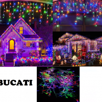 Promotie 2 Buc x Instalatie LED Multicolora, tip Perdea Luminoasa cu Franjuri Inegali, 12m lungime, 60 cm Inaltime, Cod  2Color WoW Promotie 2 Buc x Instalatie LED Multicolora, tip Perdea Luminoasa cu Franjuri Inegali, 12m lungime, 60 cm Inaltime, Cod  2Color WoW
