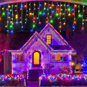 Instalatie LED Multicolora, tip Perdea Luminoasa cu Franjuri Inegali, 12m lungime, 60 cm Inaltime, Cod  Color WoW Instalatie LED Multicolora, tip Perdea Luminoasa cu Franjuri Inegali, 12m lungime, 60 cm Inaltime, Cod  Color WoW