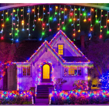 Instalatie LED Multicolora, tip Perdea Luminoasa cu Franjuri Inegali, 12m lungime, 60 cm Inaltime, Cod  Color WoW Instalatie LED Multicolora, tip Perdea Luminoasa cu Franjuri Inegali, 12m lungime, 60 cm Inaltime, Cod  Color WoW