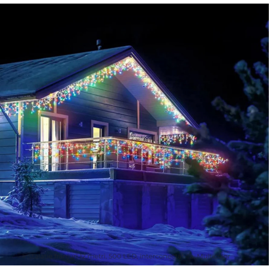 Instalatie LED Multicolora, tip Perdea Luminoasa cu Franjuri Inegali, 12m lungime, 60 cm Inaltime, Cod Color WoW Instalatie LED Multicolora, tip Perdea Luminoasa cu Franjuri Inegali, 12m lungime, 60 cm Inaltime, Cod Color WoW