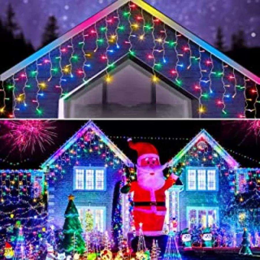Instalatie LED Multicolora, tip Perdea Luminoasa cu Franjuri Inegali, 12m lungime, 60 cm Inaltime, Cod Color WoW Instalatie LED Multicolora, tip Perdea Luminoasa cu Franjuri Inegali, 12m lungime, 60 cm Inaltime, Cod Color WoW