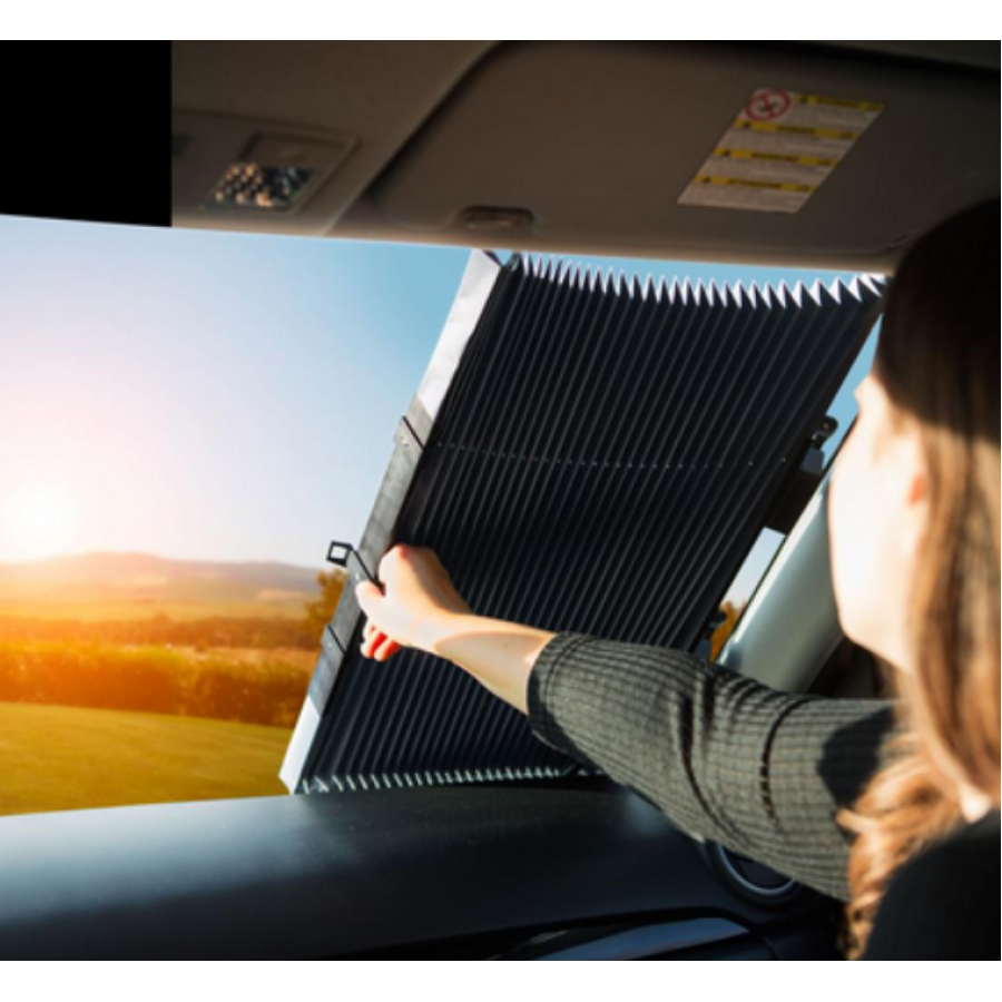 Parasolar Auto Retractabil Automat pentru Parbriz sau Luneta Spate tip Jaluzea cu Ventuze