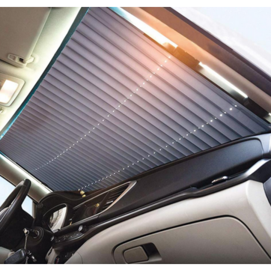 Parasolar Auto Retractabil Automat pentru Parbriz sau Luneta Spate tip Jaluzea cu Ventuze