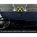 Parasolar Auto Retractabil Automat pentru Parbriz sau Luneta Spate tip Jaluzea cu Ventuze