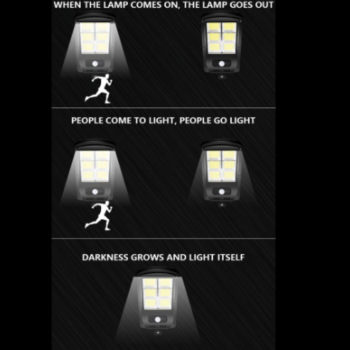 Set 2 Lampi solare de perete, 48 COB, CL180- 6 Leduri si senzor miscare