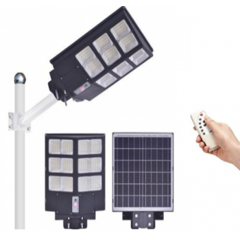 Lampa Stradala cu Incarcare Solara Jortan, 600W - 12 cadrane, Panou Solar Incorporat, acumulator intern, telecomanda